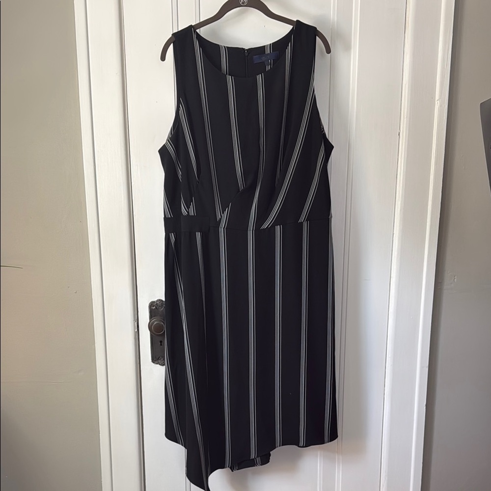 RACHEL Rachel Roy Asymmetrical Black and White Sheath Dress